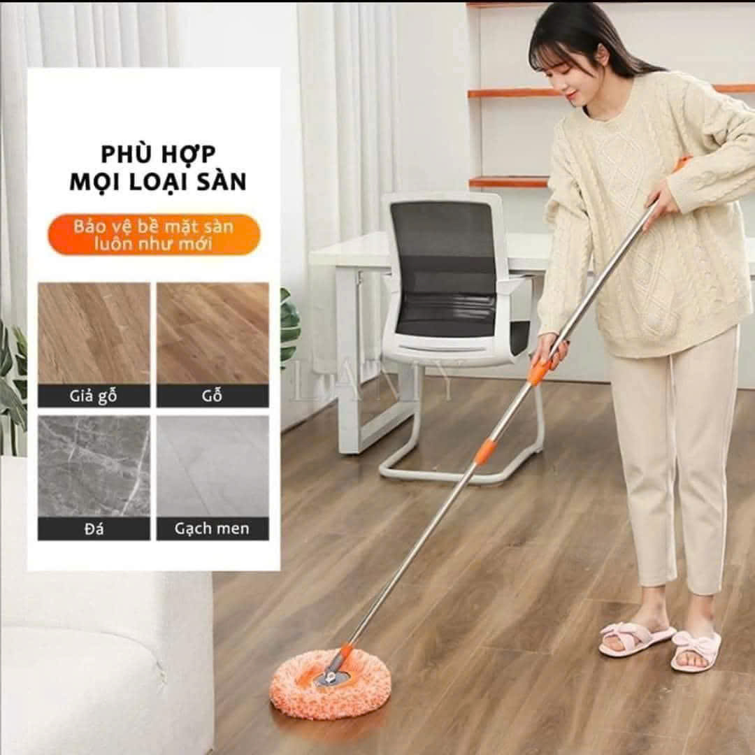 CHỔI QUÉT BỤI TRẦN NHÀ MÀU CAM, LOẠI DÀI 1m9 GẤP GỌN