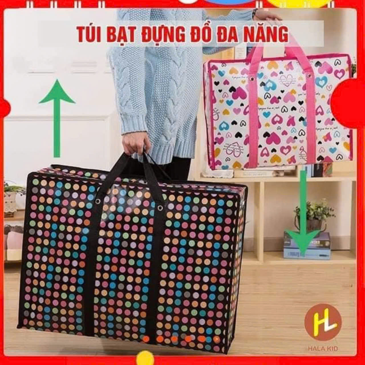 TÚI BẠT ĐỰNG CHĂN MÀN , QUẦN ÁO SIZE 80CM