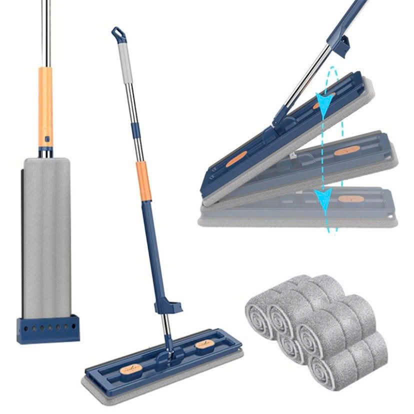 BỘ LAU NHÀ TỰ VẮT THÔNG MINH KÈM CHẬU GẤP GỌN
