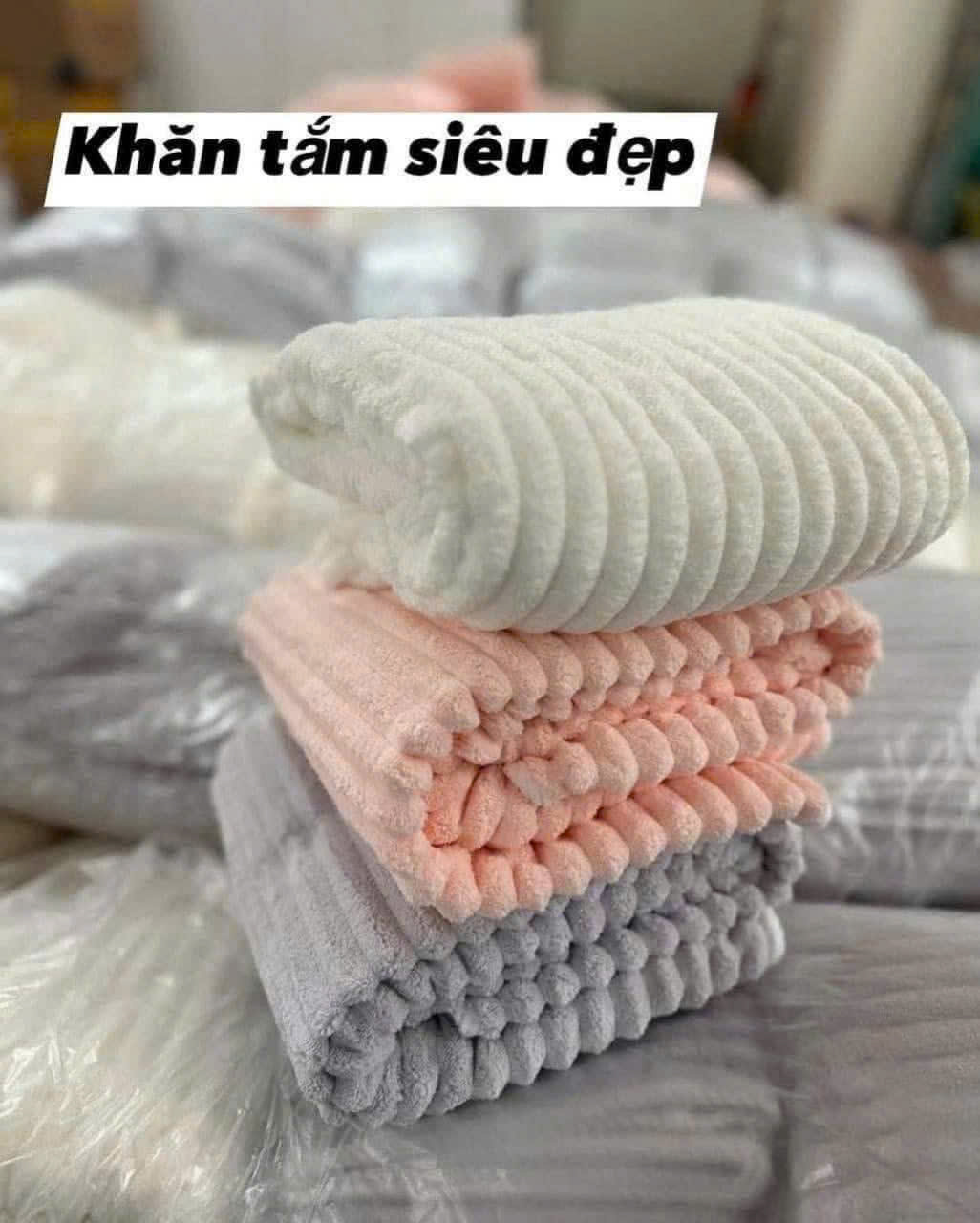 KHĂN TẮM SÓNG NƯỚC SIÊU THẤM 70 * 140Cm