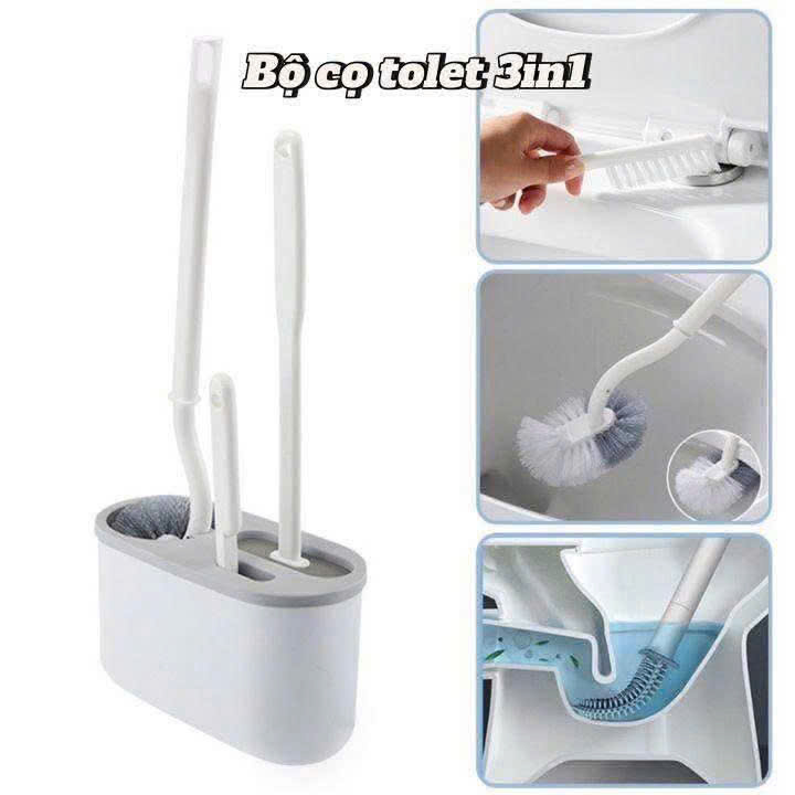 Bộ 3 Bàn Chải Vệ Sinh Toilet Dán Tường