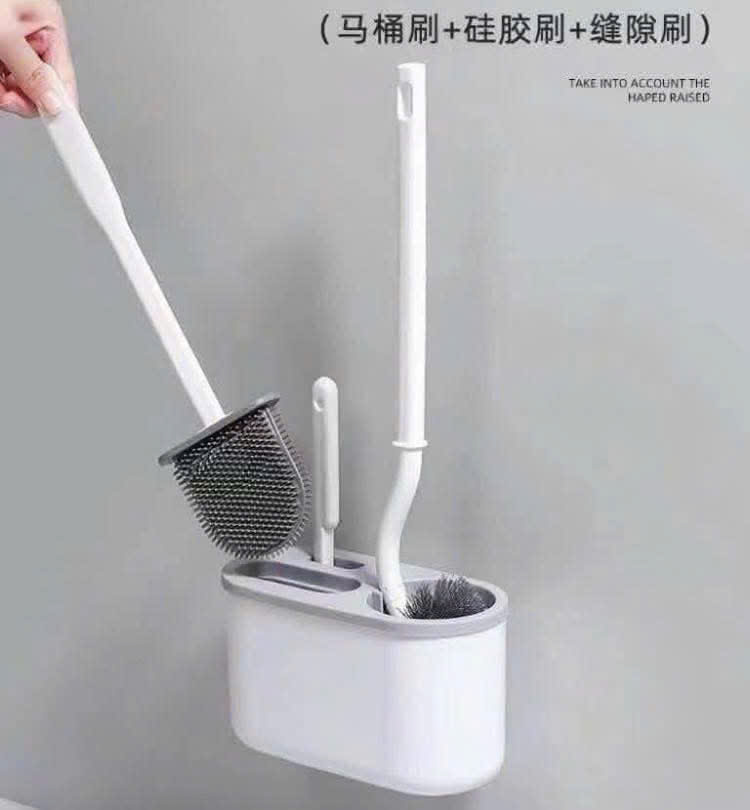 Bộ 3 Bàn Chải Vệ Sinh Toilet Dán Tường