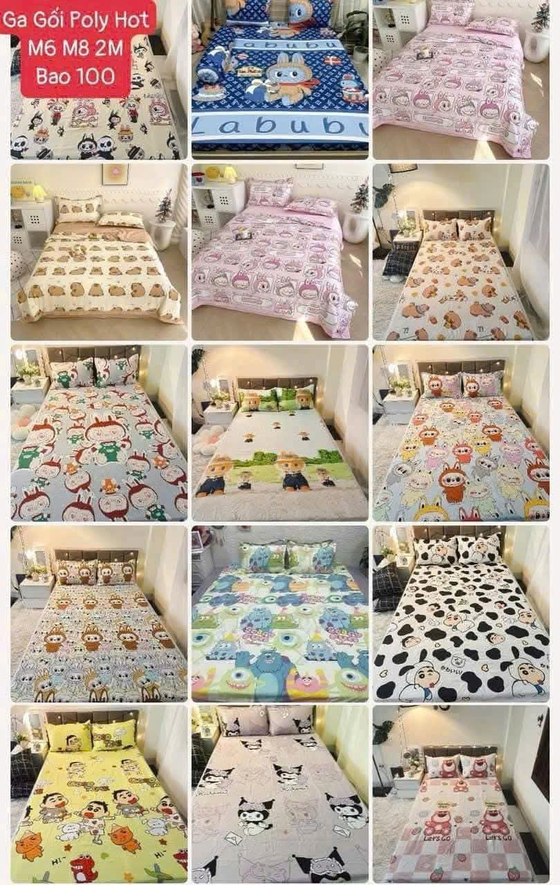 Bộ Ga Gối Poly 3 Món 1m8x2m