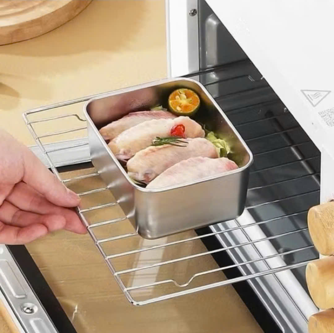 SET 5 Hộp Inox Vuông Size Nhỏ Đựng Thực Phẩm Có Nắp Đậy