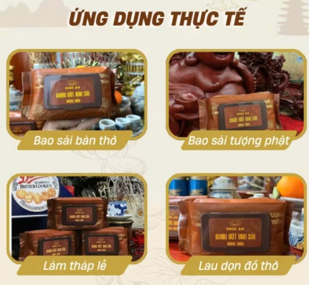 KHĂN GIẤY ƯỚT LAU BÀN THỜ BAO SÁI TÂM AN