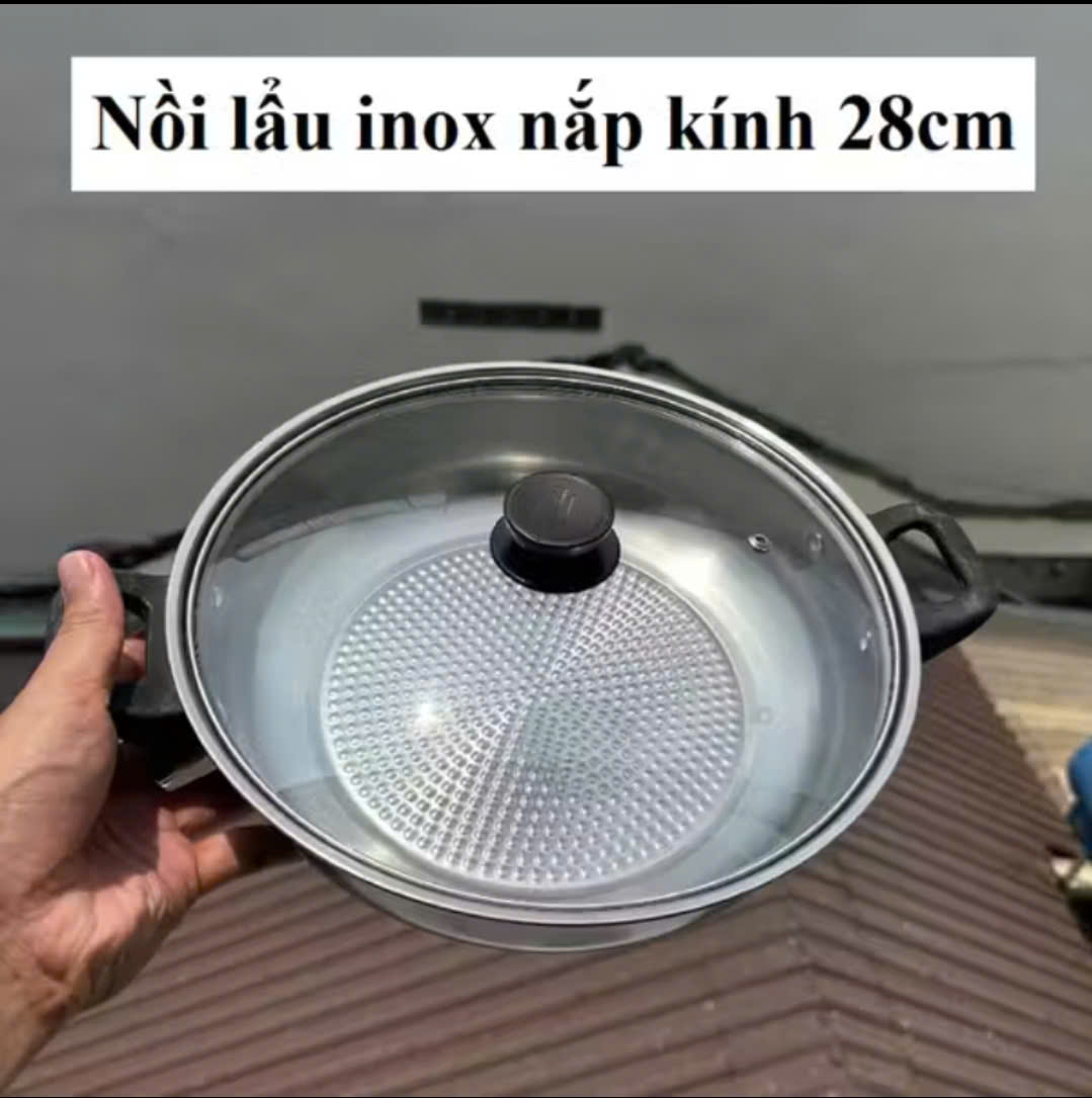 NỒI INOX 28CM NẮP KÍNH