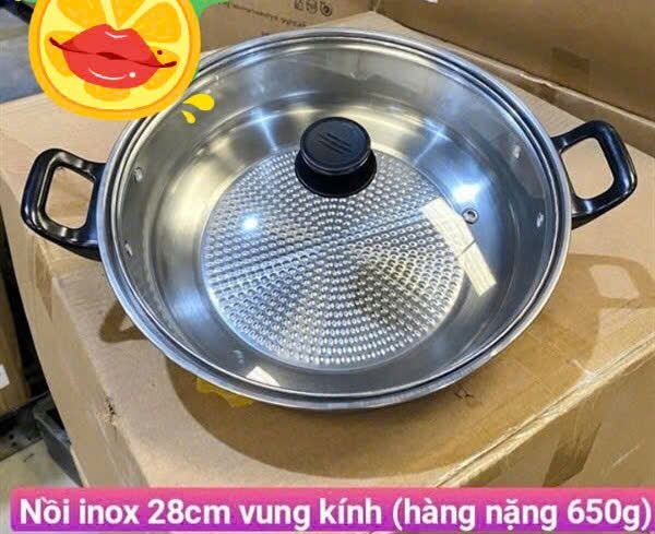 NỒI INOX 28CM NẮP KÍNH