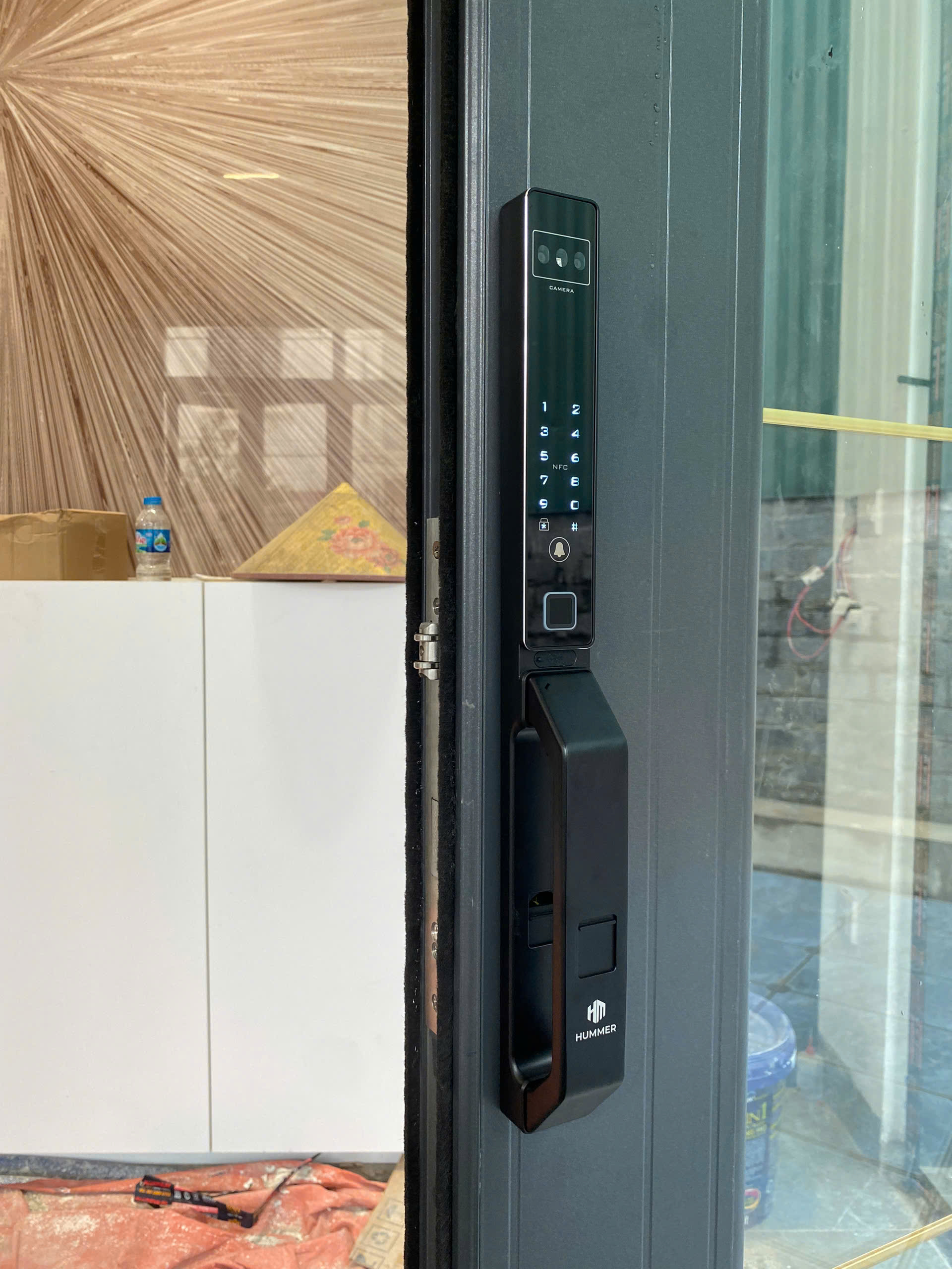 Khóa vân tay cửa nhôm HUMMER HM-5880F Face ID