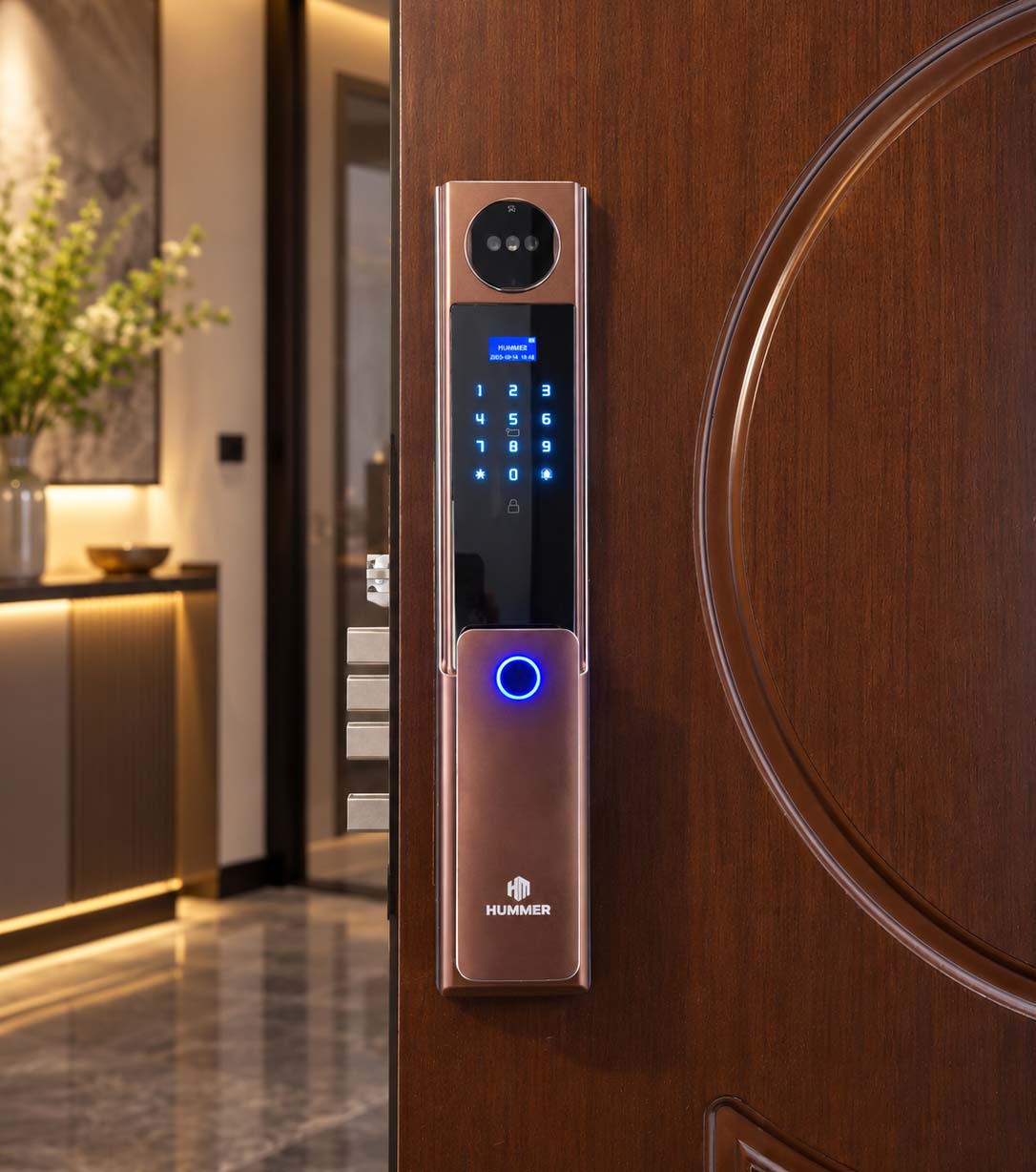 Khóa cửa vân tay HUMMER HM-899F Face ID