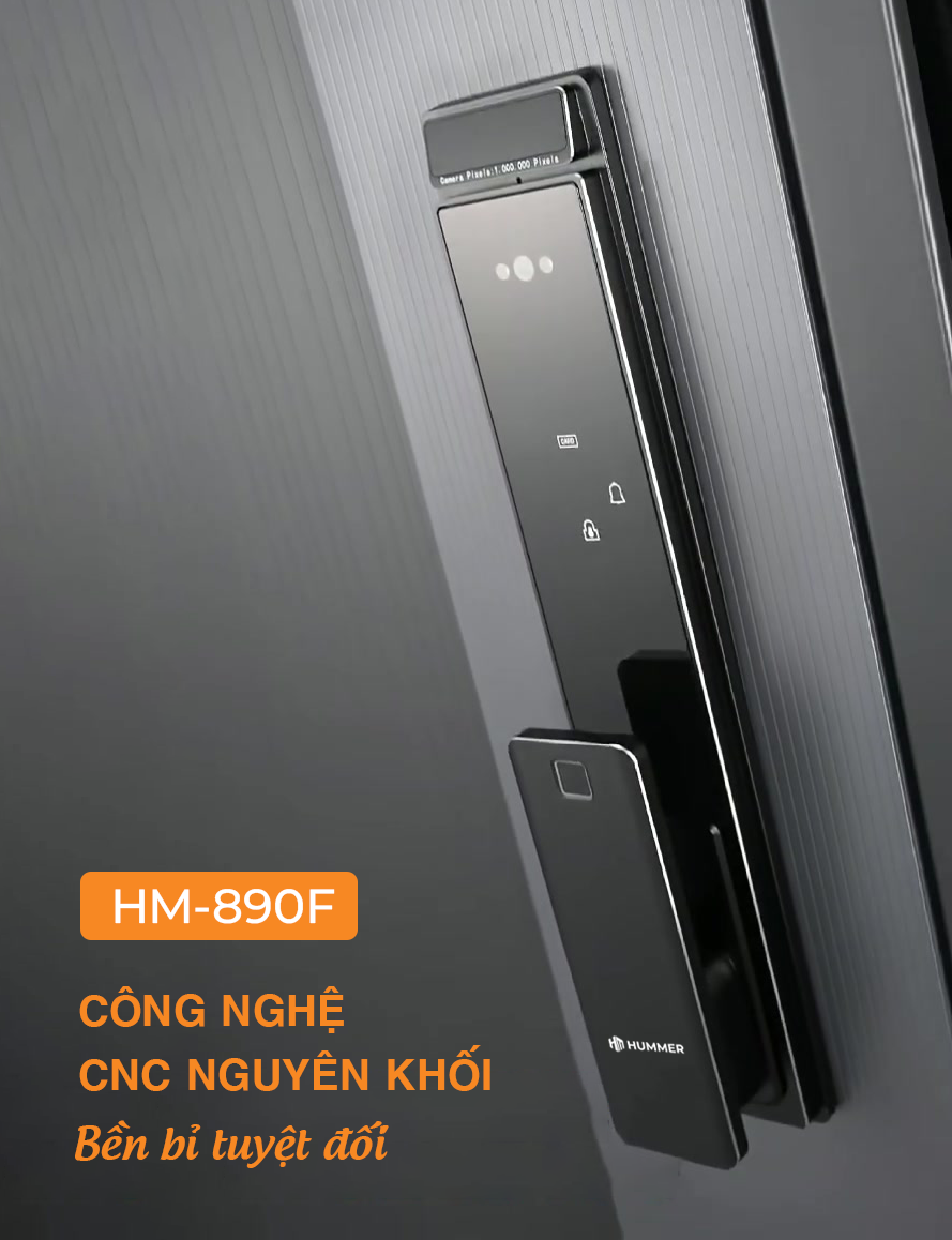 Khóa cửa vân tay HUMMER HM-890F Face ID