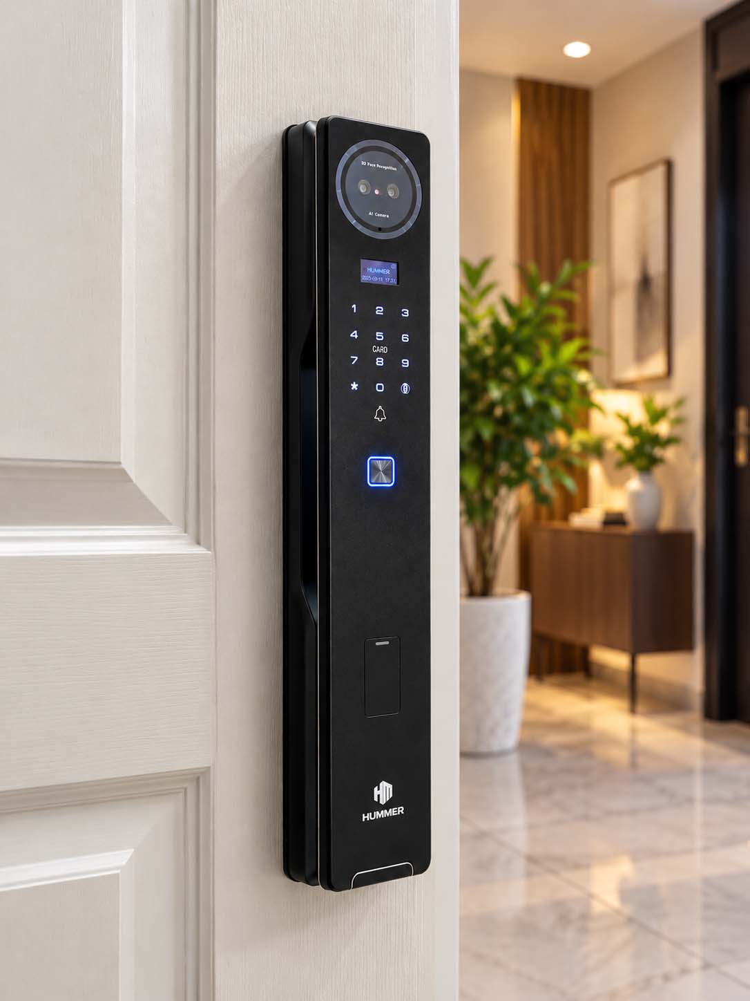 Khóa cửa vân tay HUMMER HM-888F Face ID