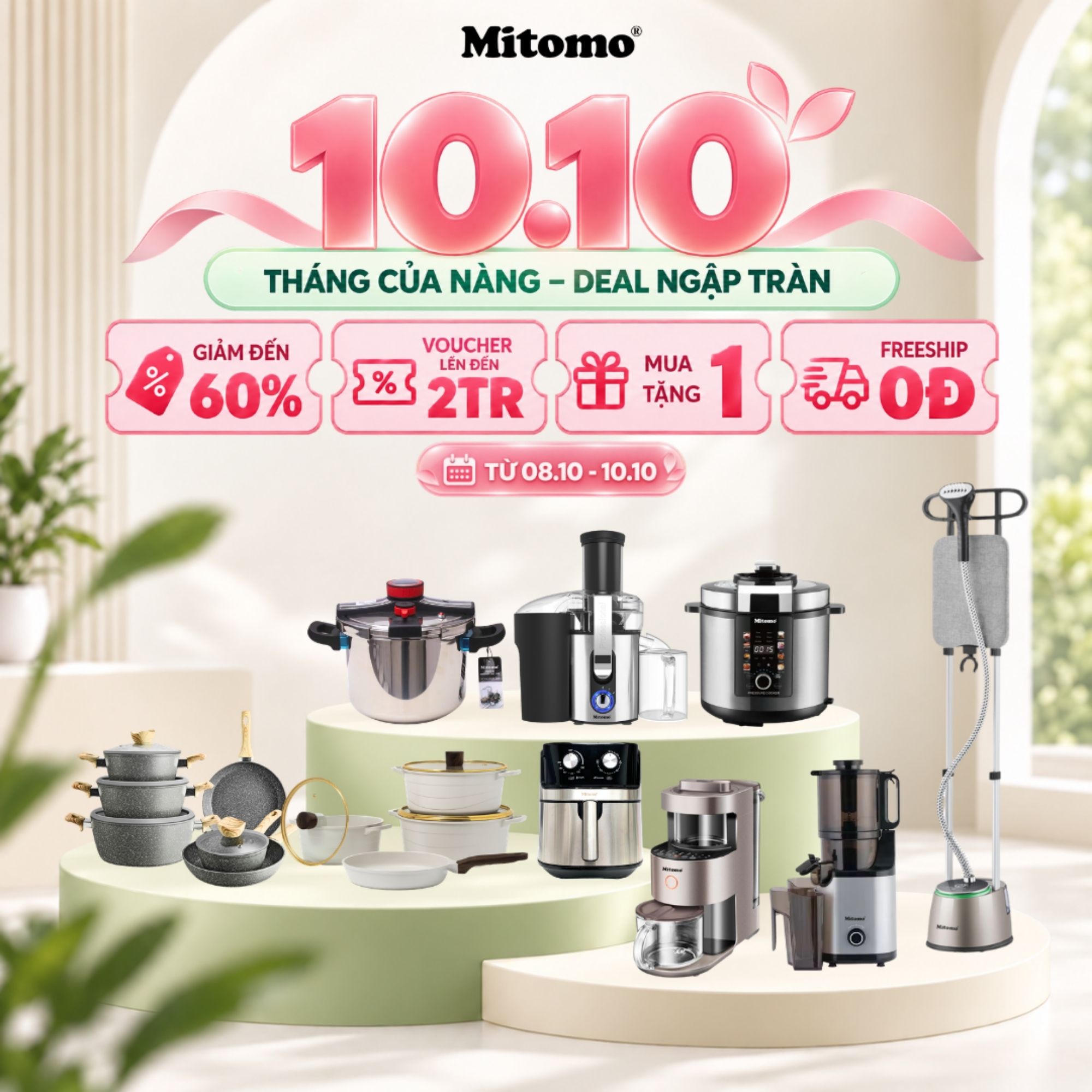 SIÊU SALE 10.10 MITOMO: SĂN VOUCHER 2 TRIỆU RINH QUÀ NHÂN ĐÔI