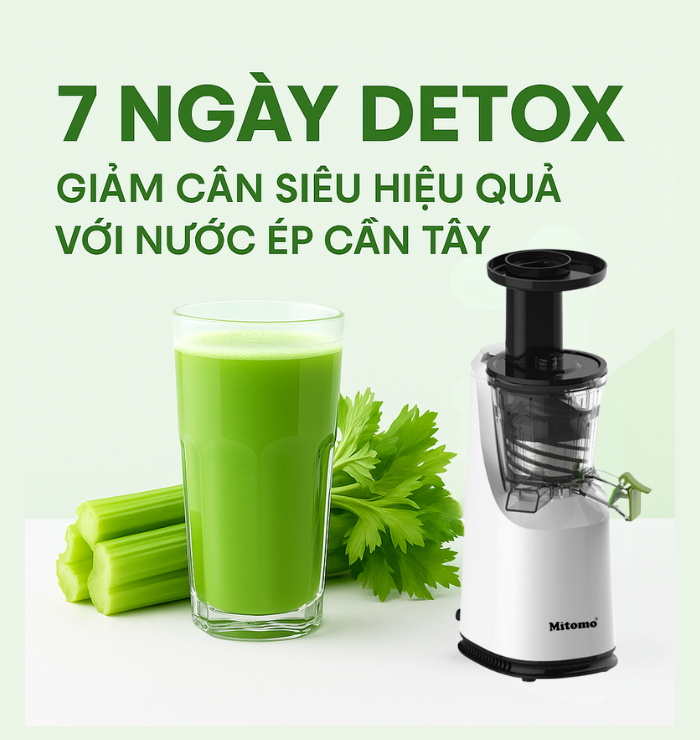 7 NGÀY DETOX GIẢM CÂN SIÊU HIỆU QUẢ VỚI NƯỚC ÉP CẦN TÂY