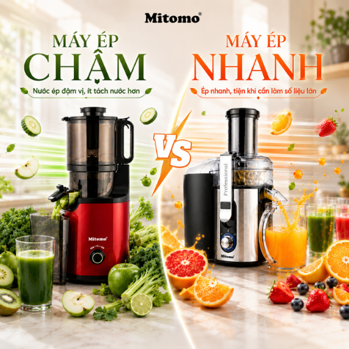 PHÂN BIỆT MÁY ÉP CHẬM VÀ MÁY ÉP NHANH: 5 MẸO CHỌN MÁY ÉP ĐÚNG 