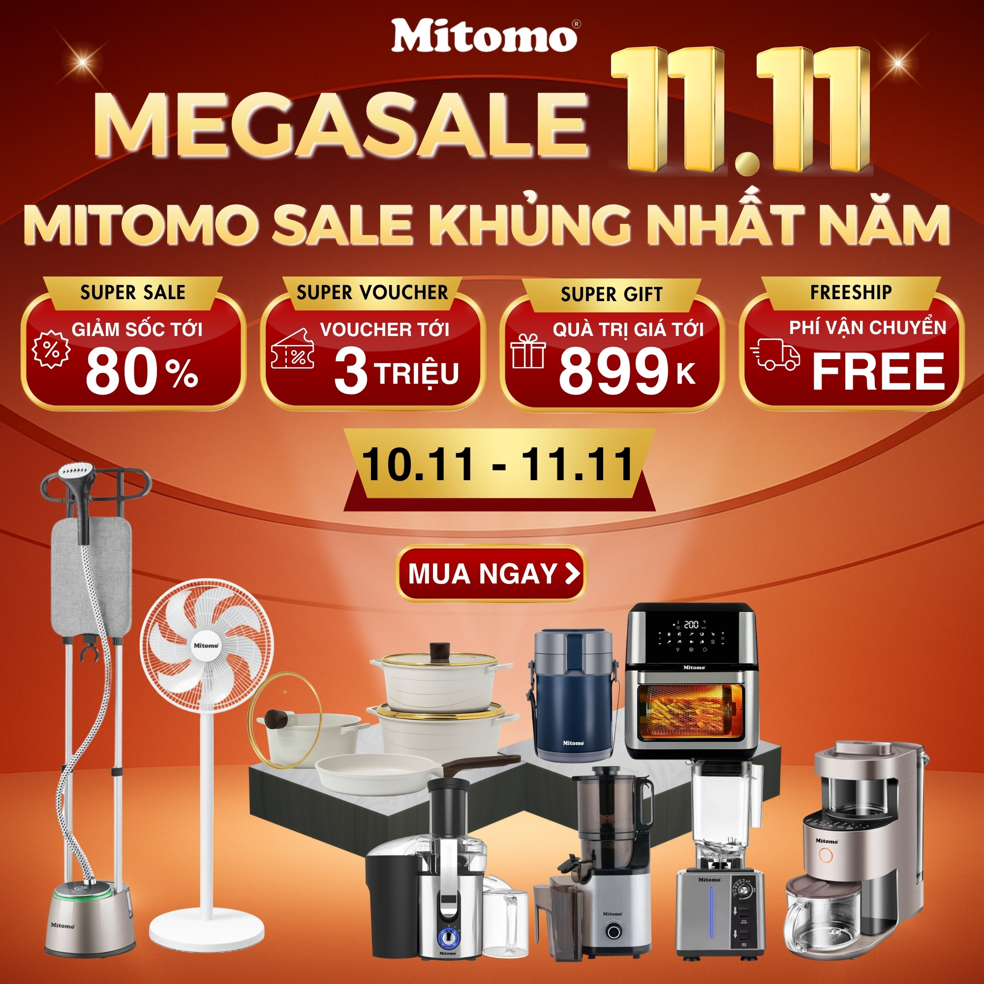MEGASALE 11.11 – ĐẠI TIỆC SALE KHỦNG NHẤT NĂM CÙNG MITOMO VIỆT NAM