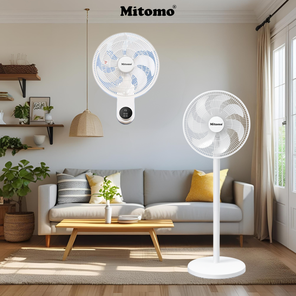 COMBO QUẠT LỬNG ĐIỆN TỬ MITOMO FCE-60AEMAX VÀ QUẠT TREO TƯỜNG FTT-60AEC D39 – GIẢI PHÁP LÀM MÁT HOÀN HẢO CHO KHÔNG GIAN HIỆN ĐẠI