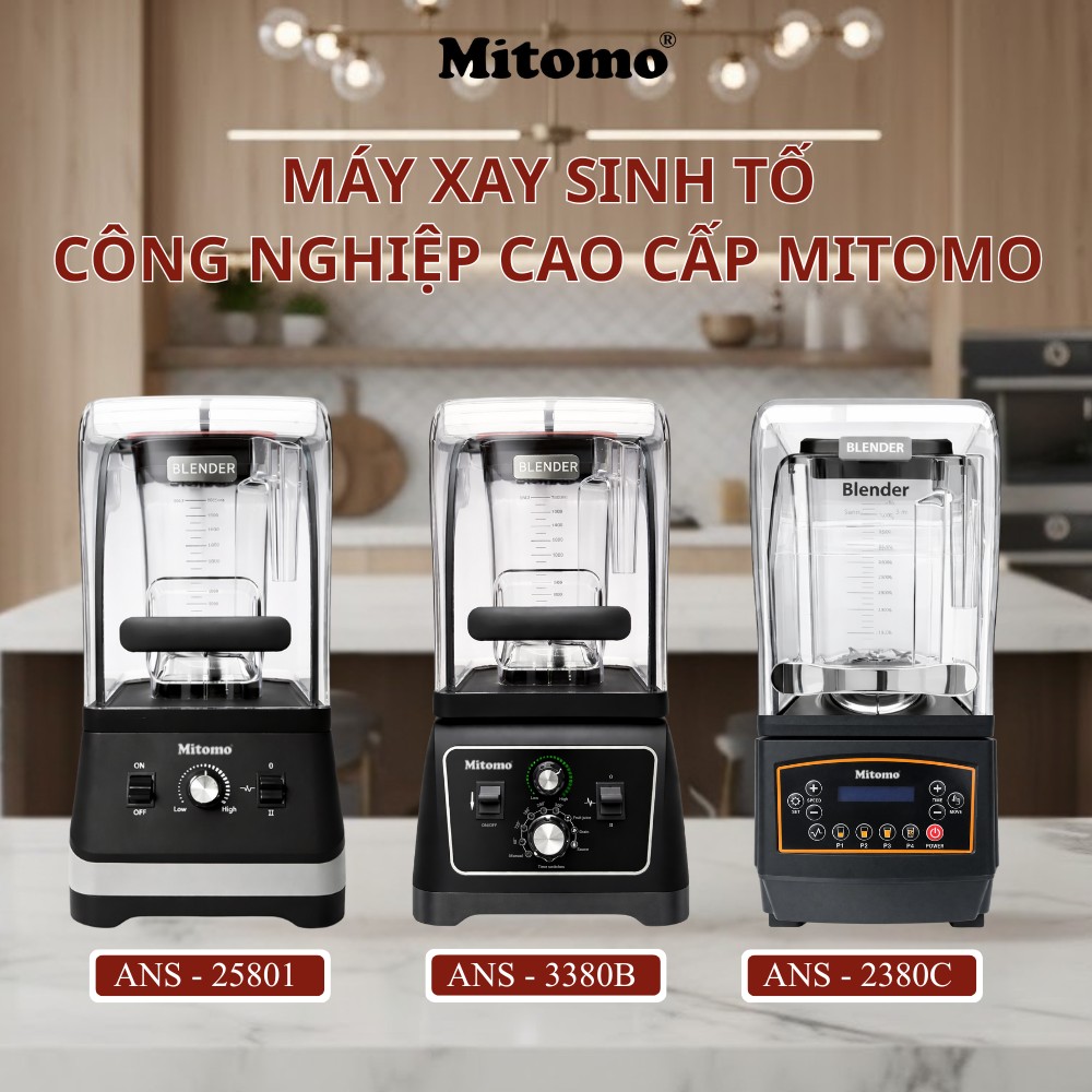 MITOMO RA MẮT BỘ SƯU TẬP MÁY XAY SINH TỐ CÔNG NGHIỆP CAO CẤP – NÂNG TẦM QUÁN KINH DOANH CHUYÊN NGHIỆP