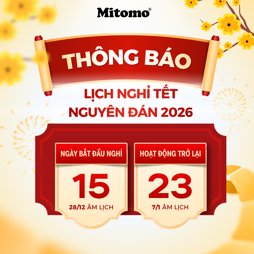 MITOMO VIỆT NAM THÔNG BÁO LỊCH NGHỈ TẾT NGUYÊN ĐÁN BÍNH NGỌ 2026