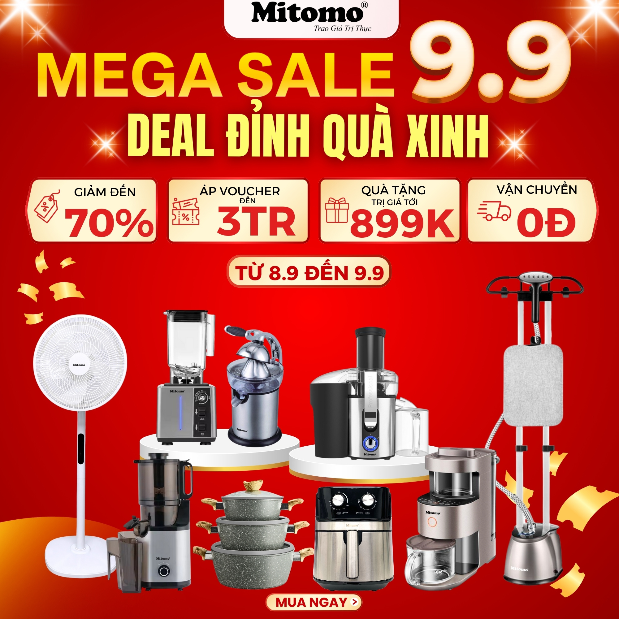 MEGASALE 9.9 – DEAL ĐỈNH QUÀ XINH – SĂN SALE CỰC KHÙNG CÙNG MITOMO