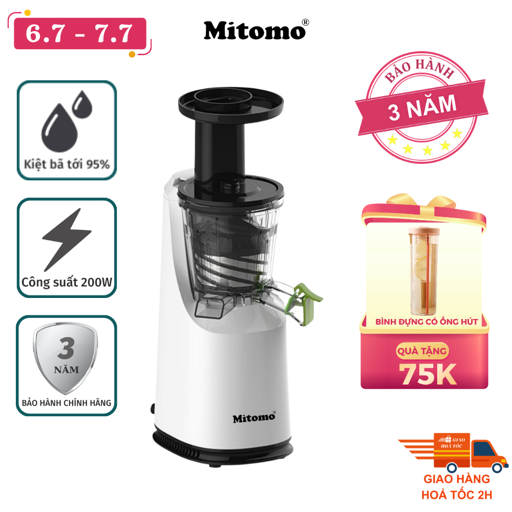 Máy Ép Trái Cây Chậm Mitomo EC-55 Màu Trắng
