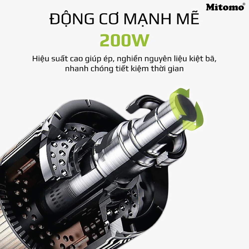 Máy Ép Trái Cây Chậm Mitomo EC-55 Màu Bạc