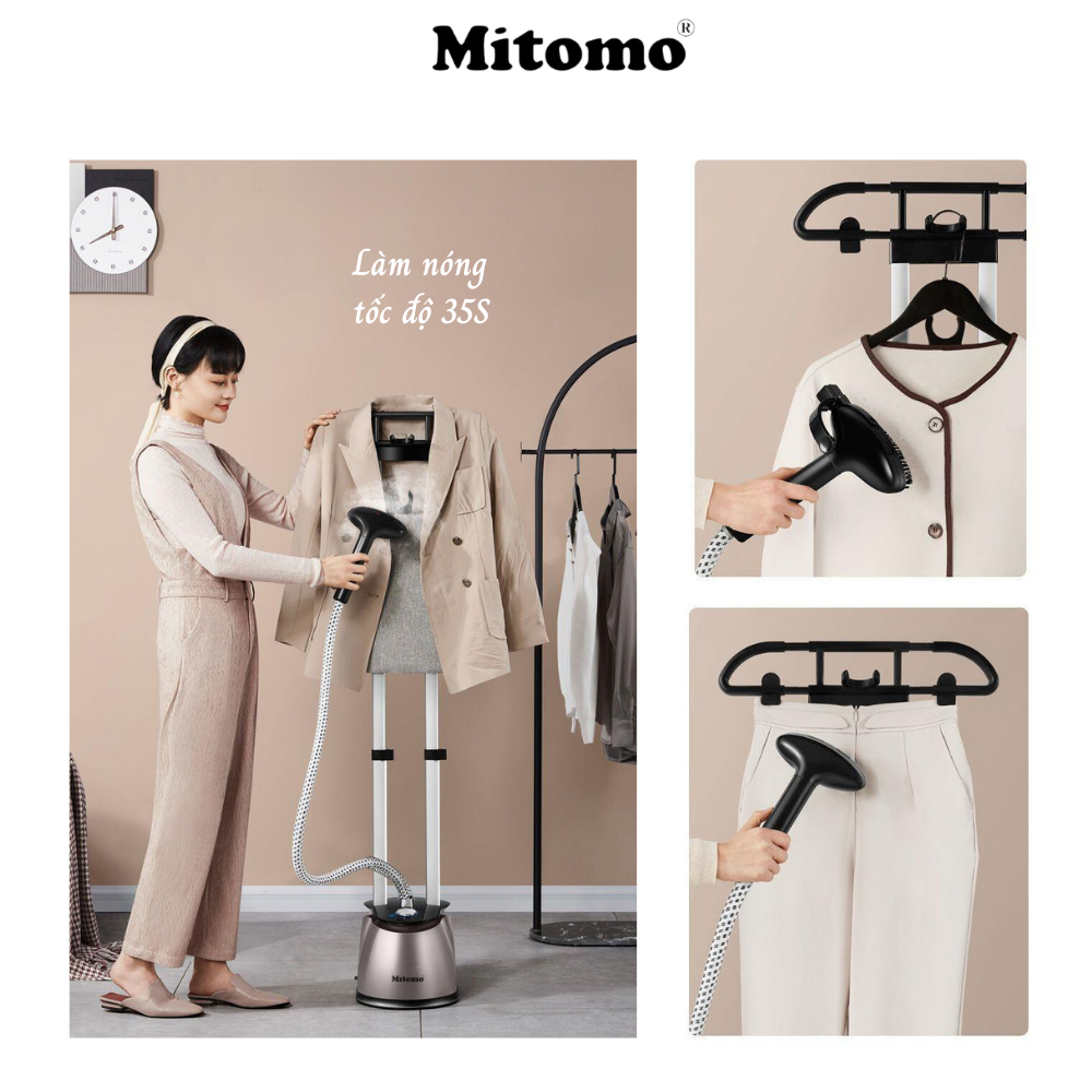 Bàn là hơi nước đứng cao cấp Mitomo GC-899 Max Màu Hồng