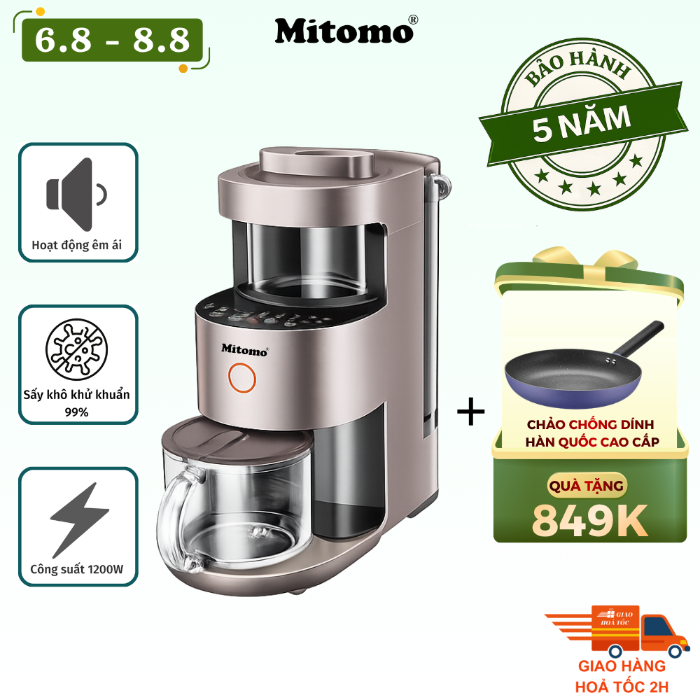Máy làm sữa hạt tự động cao cấp Mitomo MSH-986MAX