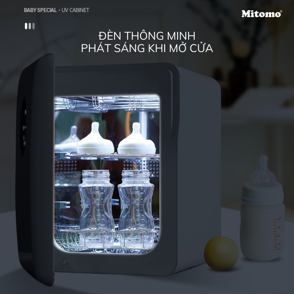 Máy sấy khô tiệt trùng đa năng cho bé Mitomo UVC-MT99W dung tích 22L