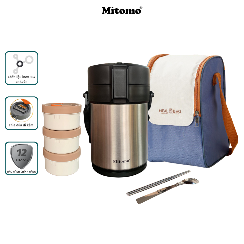 Hộp cơm giữ nhiệt Mitomo LCH-7086 Màu Xanh