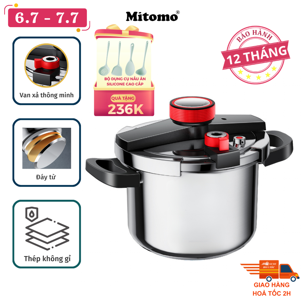 Nồi áp suất inox đáy từ cao cấp Mitomo 304AEU