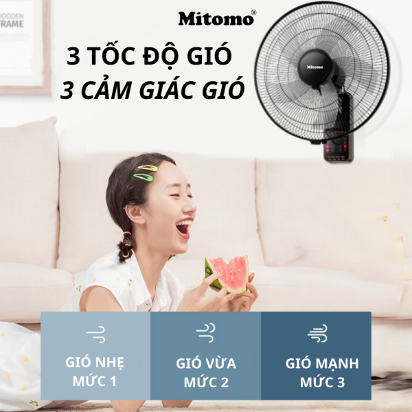 Quạt treo tường điều khiển từ xa Mitomo FTT-60AE