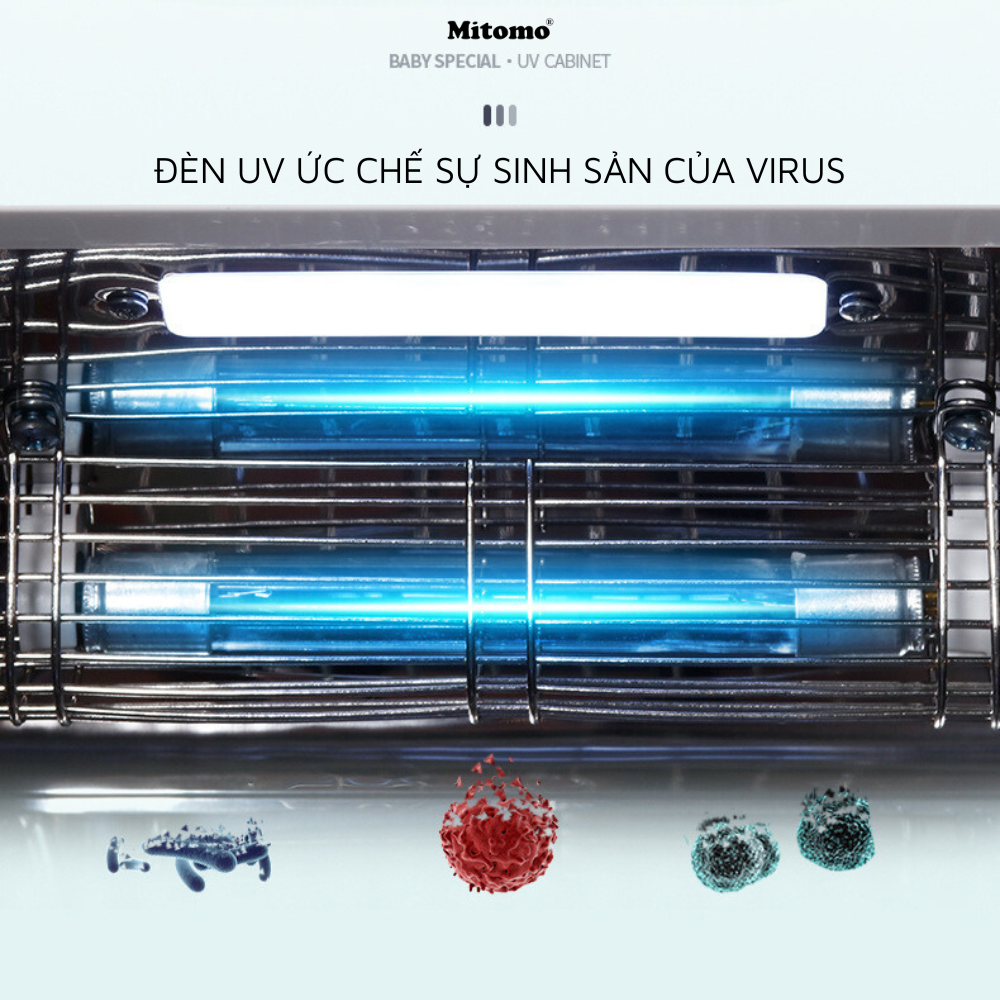Máy sấy khô tiệt trùng đa năng cho bé Mitomo UVC-MT99W dung tích 22L