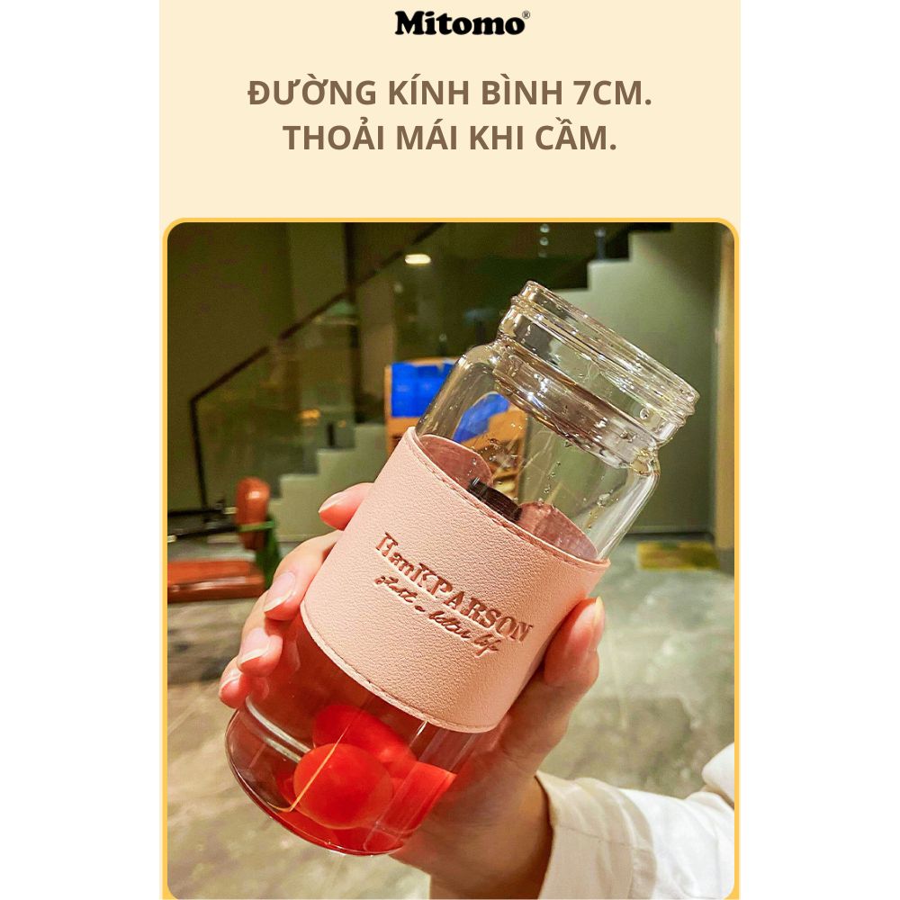 Bình thủy tinh cao cấp đựng nước detox, đựng nước trái cây HanKPARSON 500ml