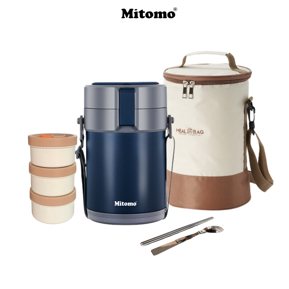 Hộp cơm giữ nhiệt Mitomo LCH-7086 Màu Xanh