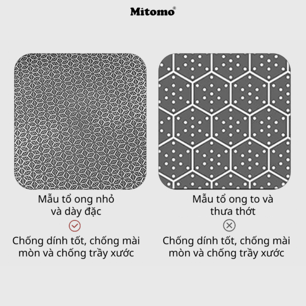 Chảo inox chống dính tổ ong cao cấp Mitomo PermaDur Grid MTC316