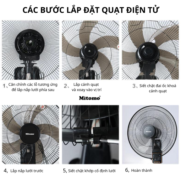 Quạt treo tường điều khiển từ xa Mitomo FTT-60AE
