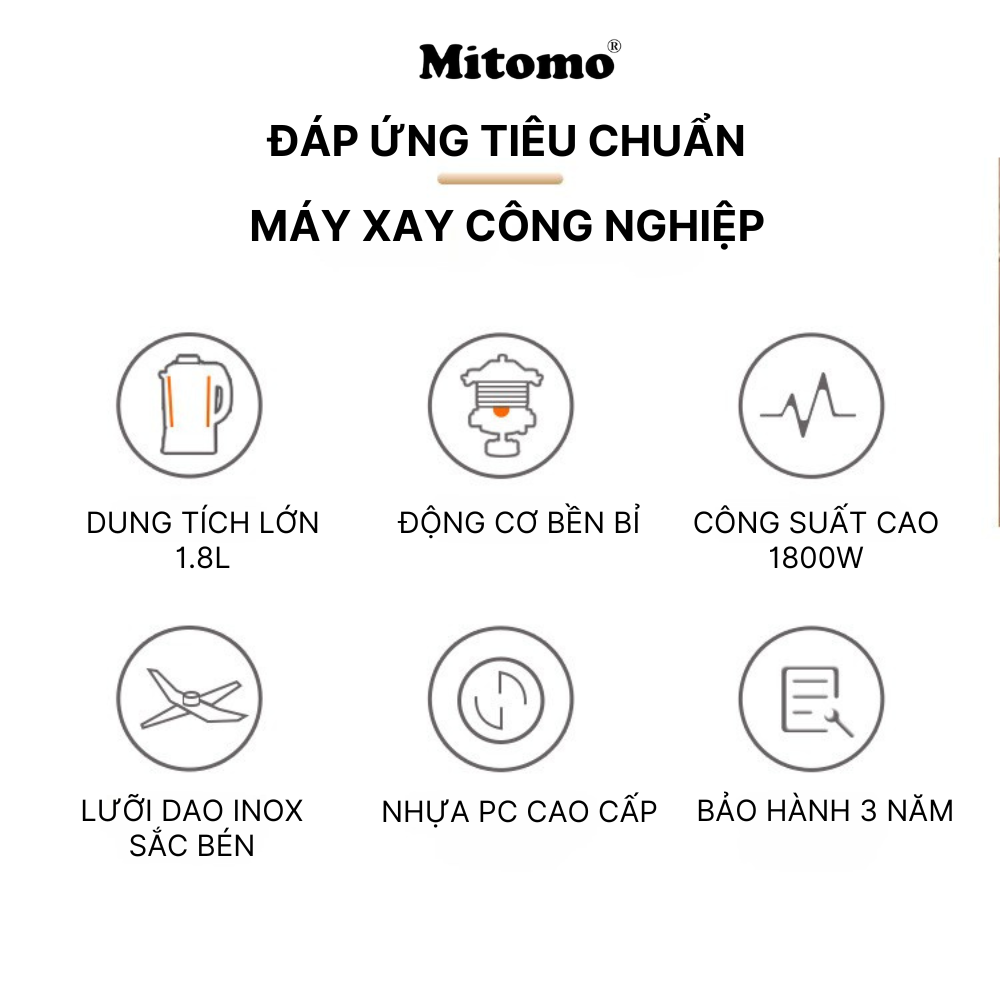 Máy xay sinh tố chuyên dụng Mitomo KD-1800