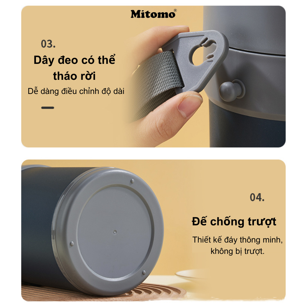 Hộp cơm giữ nhiệt Mitomo LCH-7086 Màu Xanh