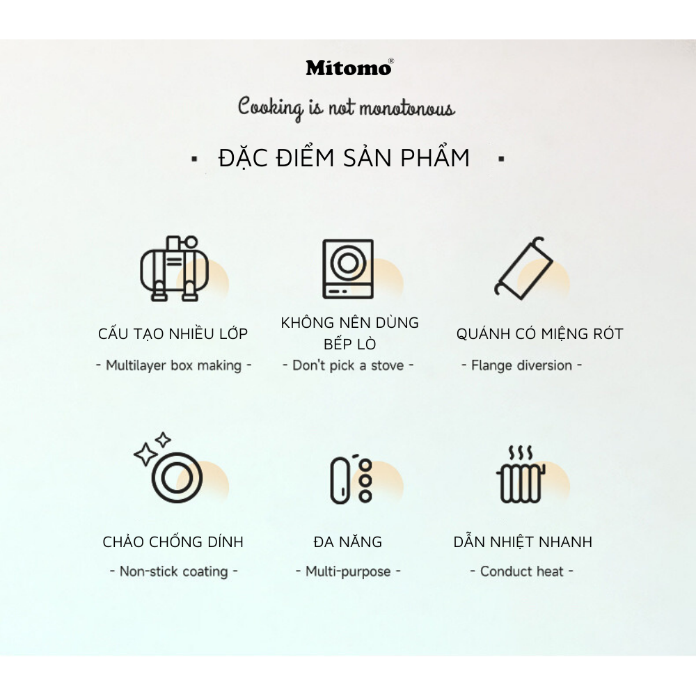 Bộ nồi inox 6 món cao cấp Mitomo Kaisa Villa KV001 Nắp Trắng - Đáy 5 Lớp Nguyên Khối