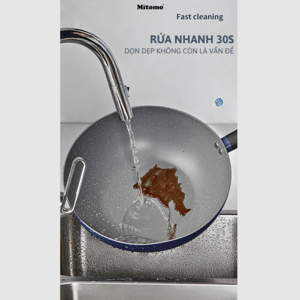 Bộ nồi chảo chống dính vân đá cao cấp Mitomo Cooker King phong cách Hàn Quốc