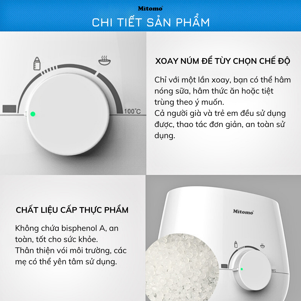 Máy hâm sữa tiệt trùng đa năng Mitomo RBN-1001