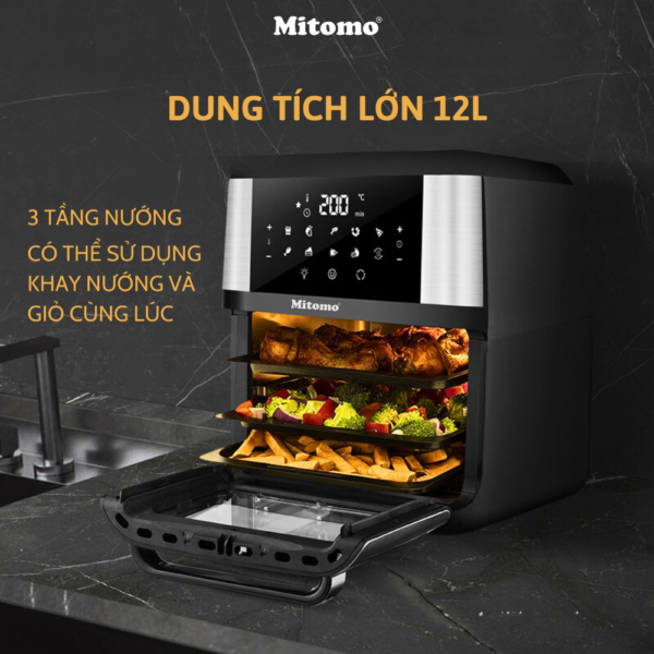 Nồi chiên không dầu Mitomo MTD-12LA, dung tích 12L