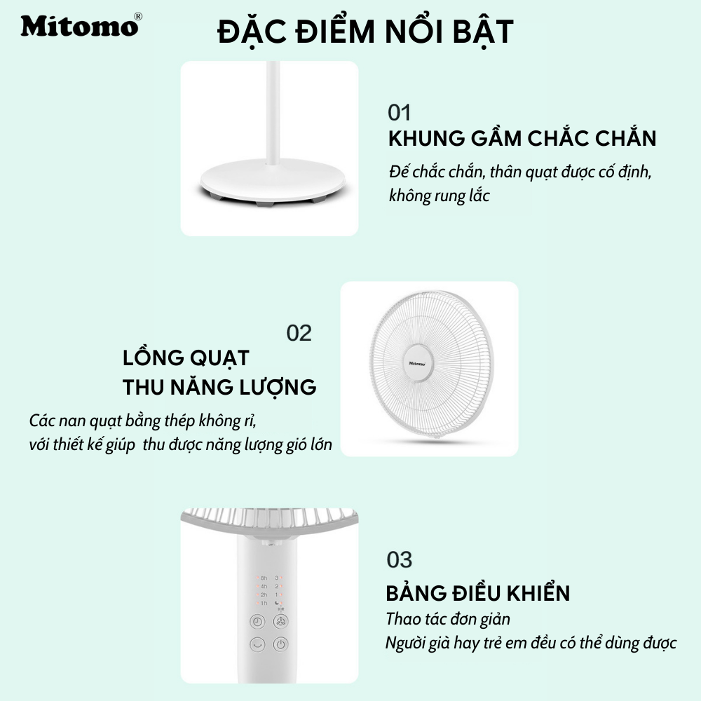 Quạt Cây Điện Tử  Cao Cấp Mitomo FCE-50AE MAX