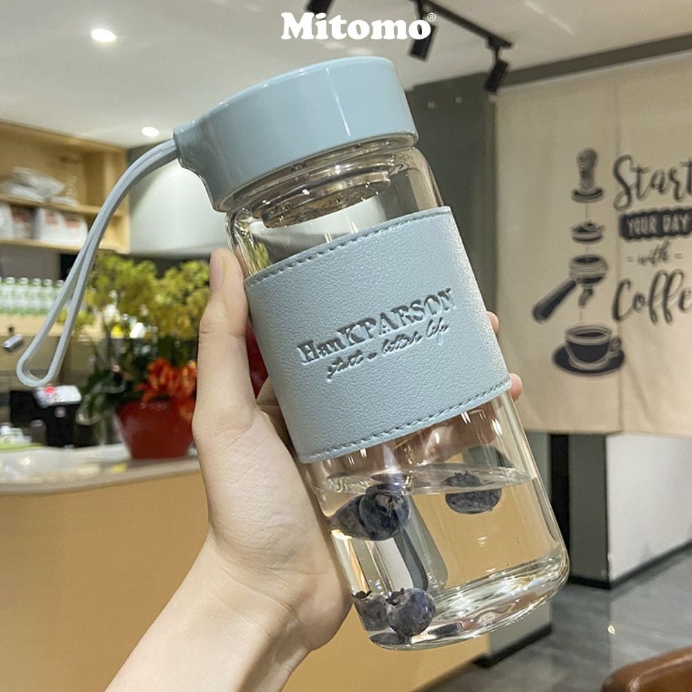 Bình thủy tinh cao cấp đựng nước detox, đựng nước trái cây HanKPARSON 500ml