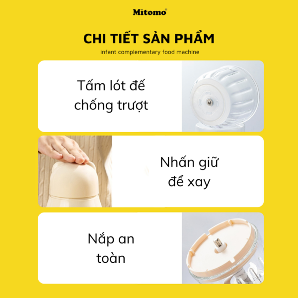 Máy xay tỏi ớt đa năng, xay thịt ăn dặm cho bé Mitomo MT-300