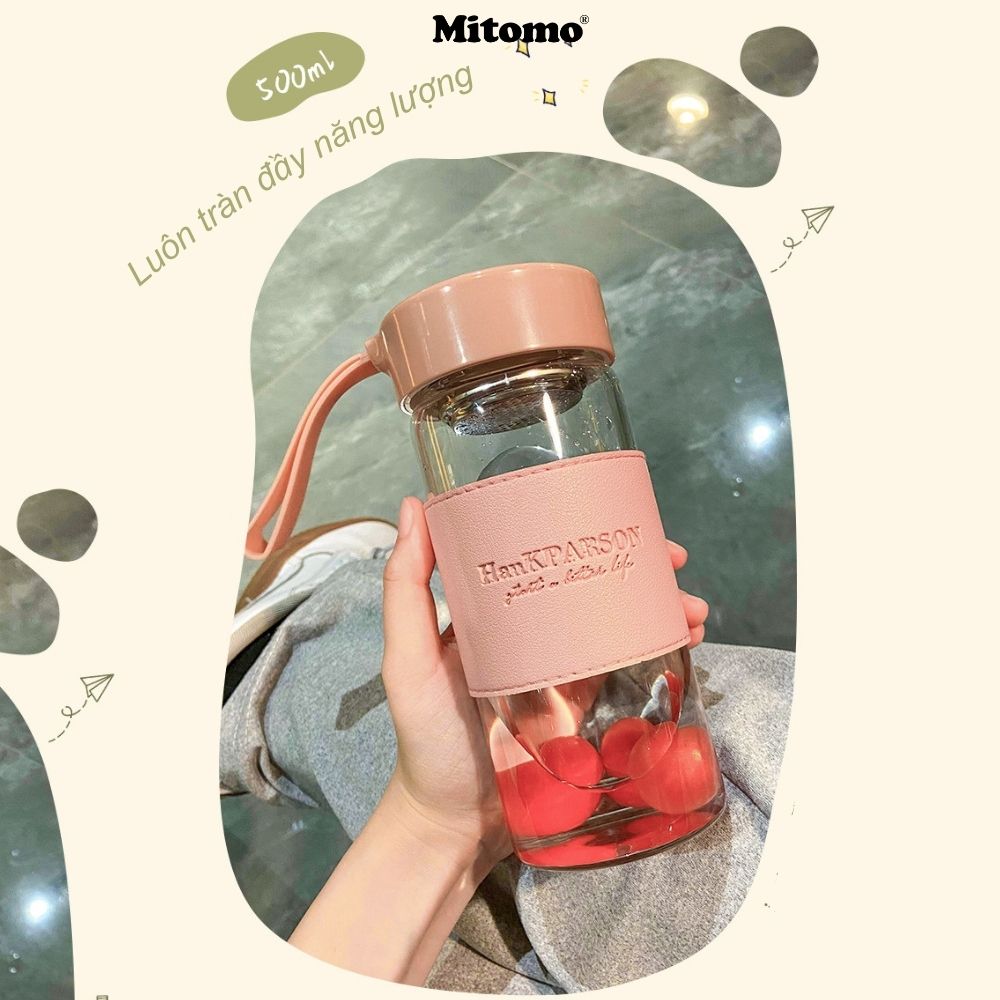 Bình thủy tinh cao cấp đựng nước detox, đựng nước trái cây HanKPARSON 500ml