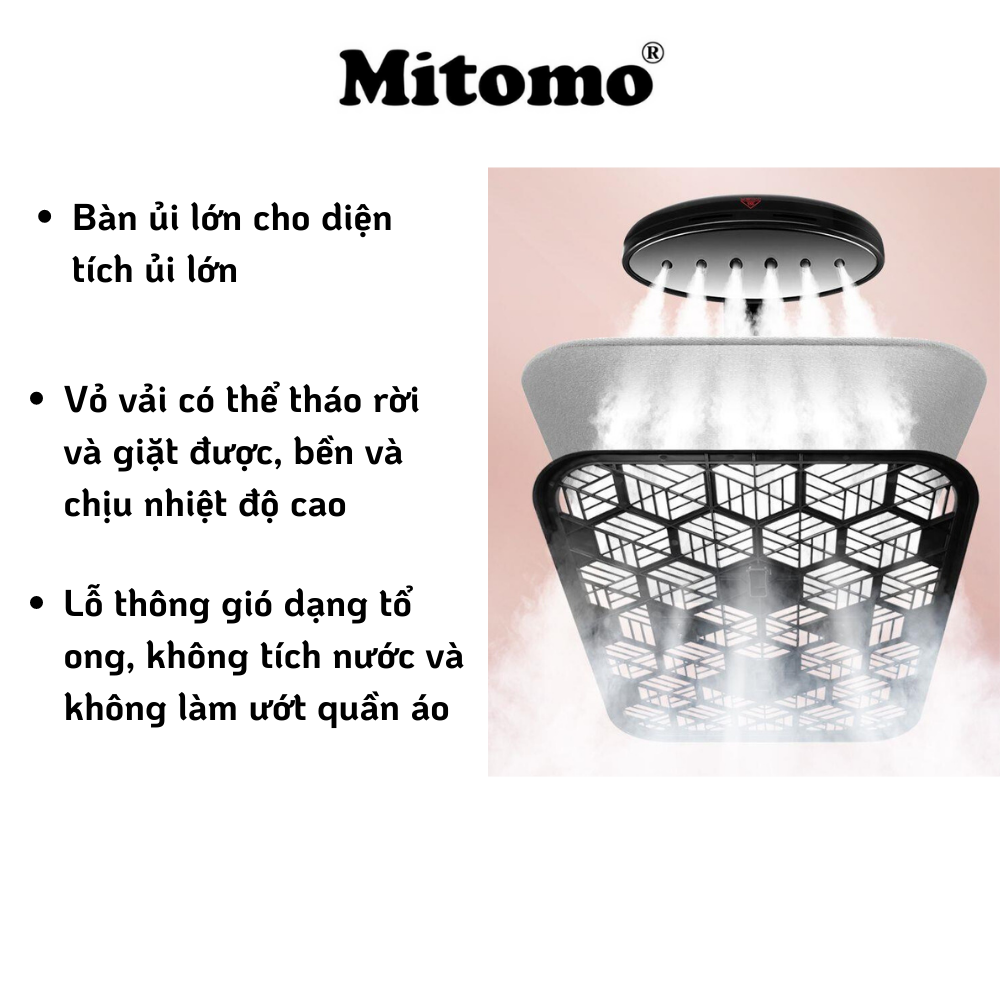Bàn là hơi nước đứng cao cấp Mitomo GC-899 Max Màu Hồng