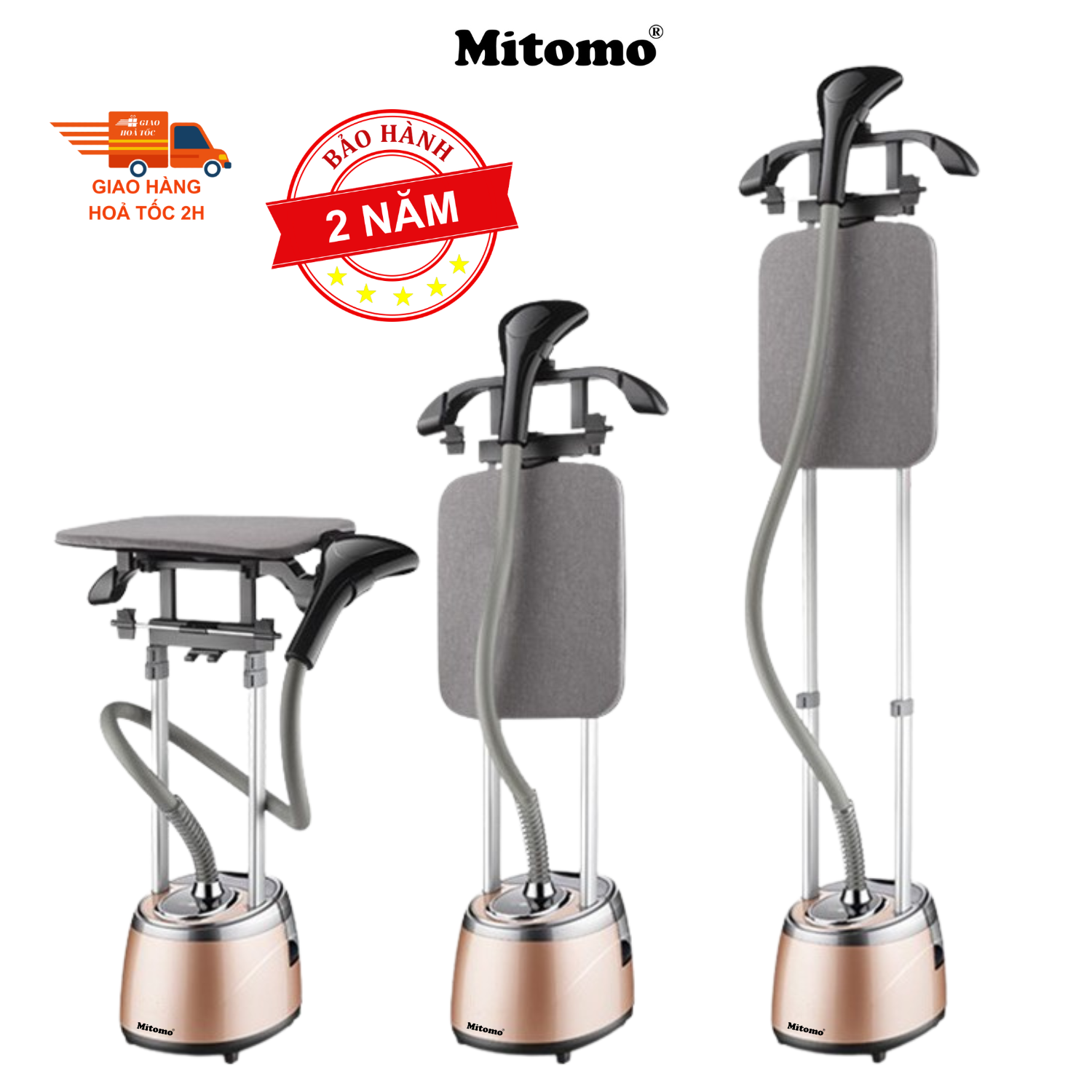 Bàn ủi hơi nước đứng Mitomo GC-559 màu hồng đậm