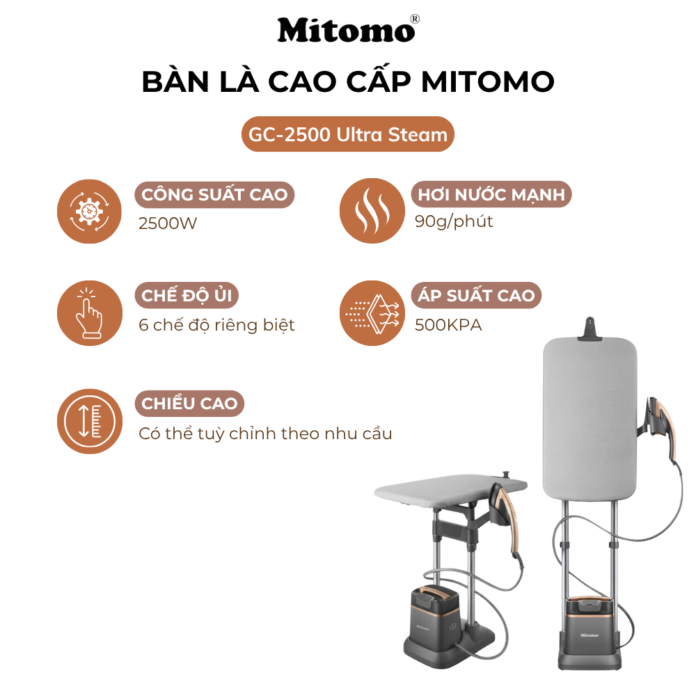 Bàn là hơi nước áp suất cao Mitomo GC-2500 Ultra Steam