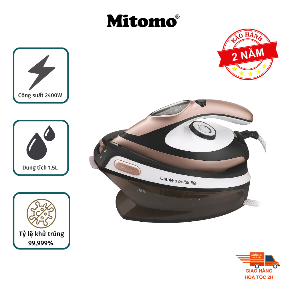 Bàn Ủi Hơi Nước Cao Cấp Mitomo KD1120 – Công Suất Cao – Áp Suất Mạnh – Ủi Siêu Nhanh